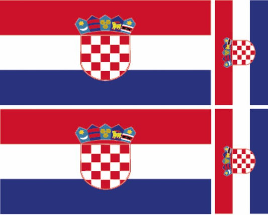 FLAG11B Croatia Flags 2 x 200mm 2 x 100mm