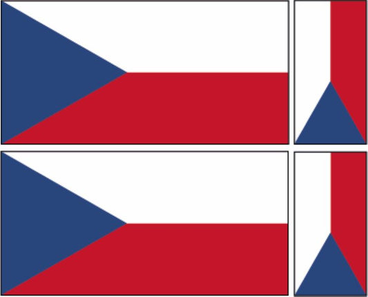 FLAG12B Czech Republic Flags 2 x 200mm 2 x 100mm