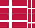 FLAG13 Denmark Flags Stickers Various Sizes