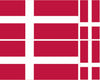 FLAG13B Denmark Flags 2 x 200mm 2 x 100mm
