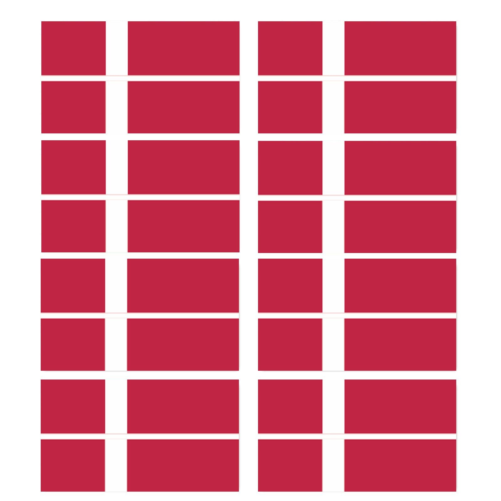 FLAG13 Denmark Flags Stickers Various Sizes