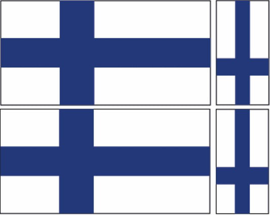 FLAG14B Finland Flags 2 x 200mm 2 x 100mm