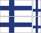 FLAG14B Finland Flags 2 x 200mm 2 x 100mm