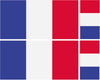 FLAG15A France Flags 2 x 100mm 2 x 50mm