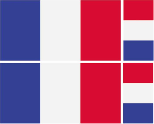 FLAG15B France Flags 2 x 200mm 2 x 100mm