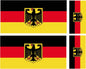 FLAG16B Germany Flags 2 x 200mm 2 x 100mm