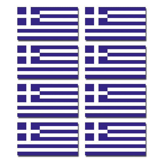 FLAG17D Greece Flags Stickers 55mm x 100mm