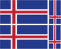 FLAG18A Iceland Flags 2 x 100mm 2 x 50mm