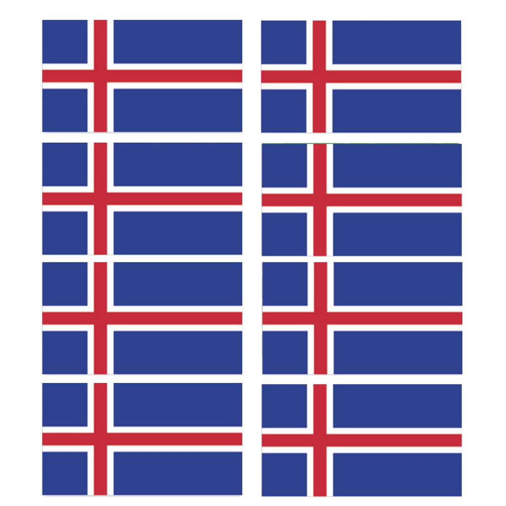 FLAG18D Iceland Flags Stickers 55mm x 100mm