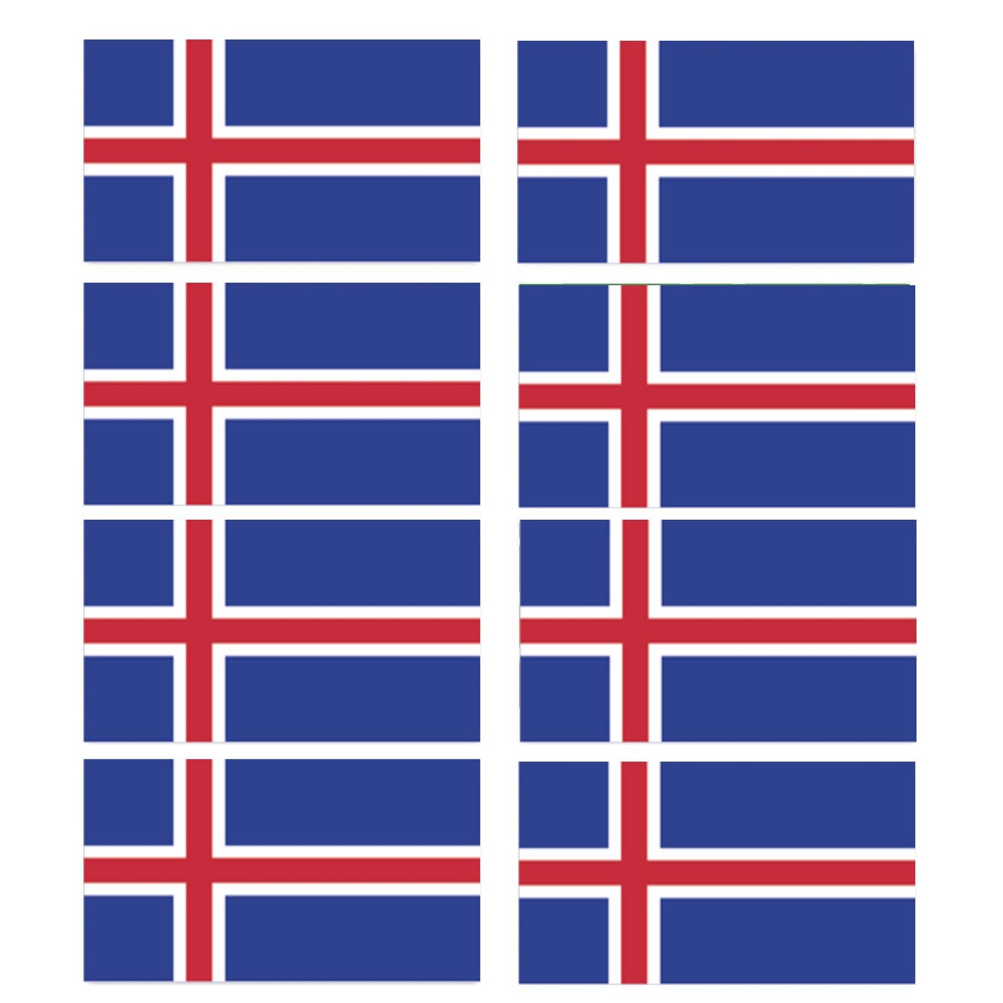 FLAG18D Iceland Flags Stickers 55mm x 100mm