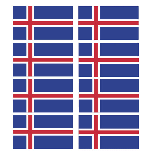 FLAG18D Iceland Flags Stickers 55mm x 100mm