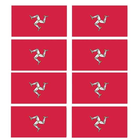FLAG19D Isle of Man Flags Stickers 55mm x 100mm