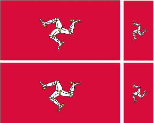 FLAG19B Isle of Man Flags 2 x 200mm 2 x 100mm
