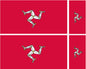 FLAG19A Isle of Man Flags 2 x 100mm 2 x 50mm