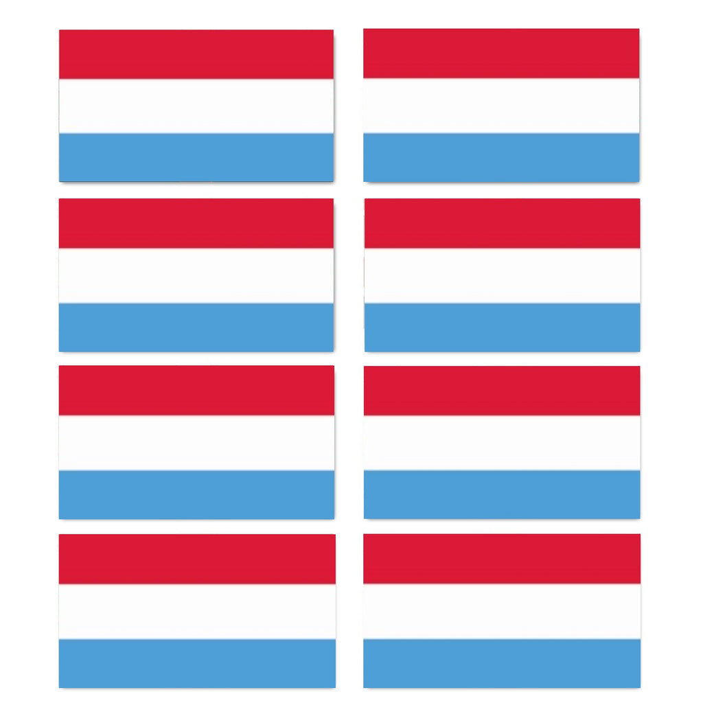 FLAG22D Luxembourg Flags Stickers 10mm x 19mm