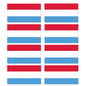 FLAG22D Luxembourg Flags Stickers 10mm x 19mm