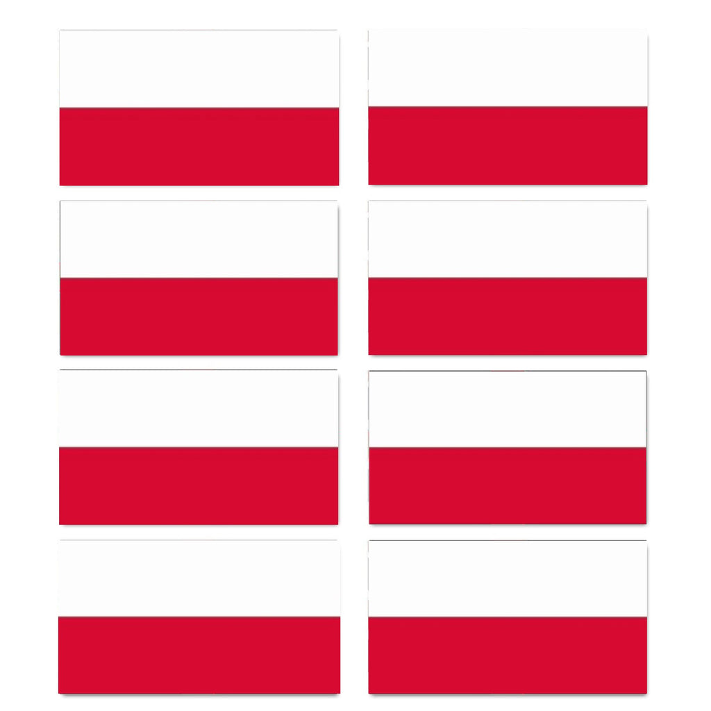FLAG26 Poland Flags Stickers Various Sizes