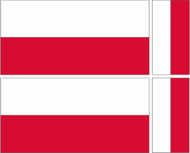 FLAG26 Poland Flags Stickers Various Sizes