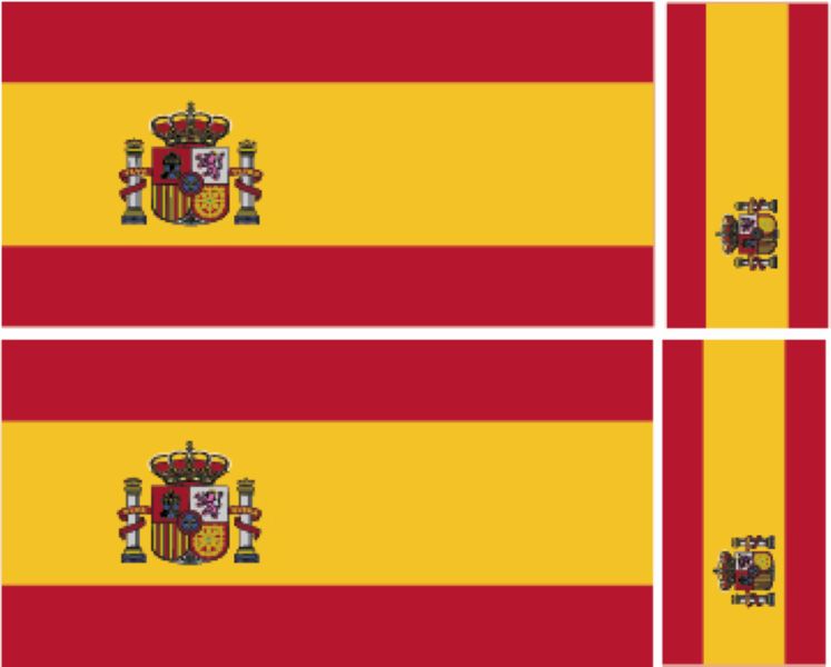 FLAG30 Spain Flags Stickers Various Sizes