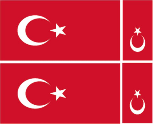 FLAG33 Turkey Flags Stickers Various Sizes