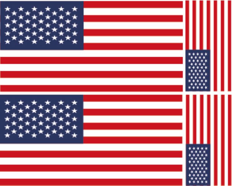 FLAG35 United States Of America Flags Stickers Various Sizes