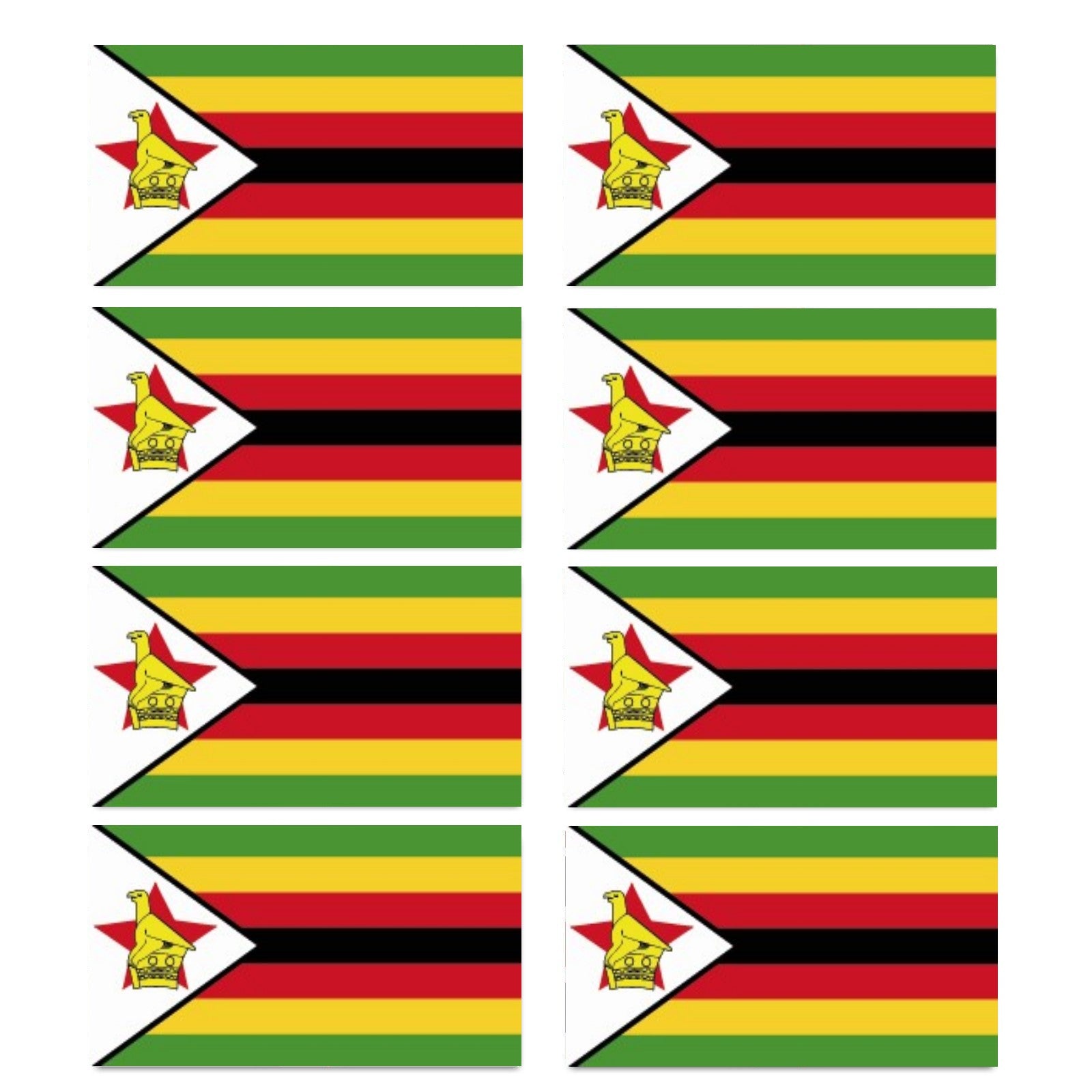 FLAG37 Zimbabwe Flags Stickers Various Sizes