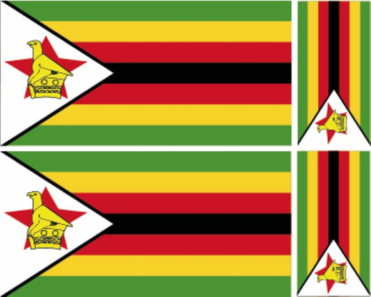 FLAG37 Zimbabwe Flags Stickers Various Sizes