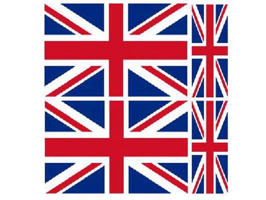 FLAG03B UK Flags 2 x 200mm 2 x 100mm