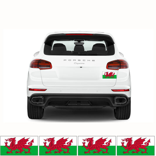 FLAG04C Wales Flags Stickers 4x150mm x 90mm
