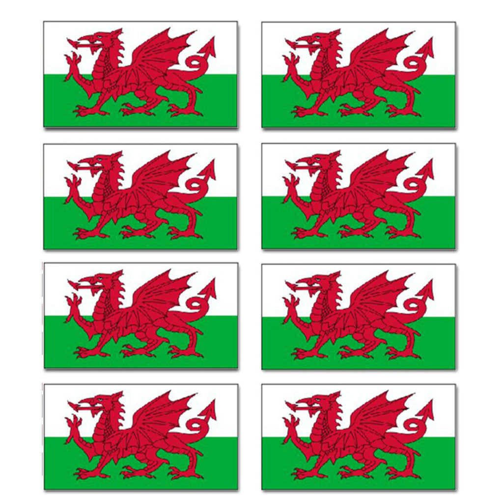 FLAG04D Wales Flags Stickers 20mm x 37mm