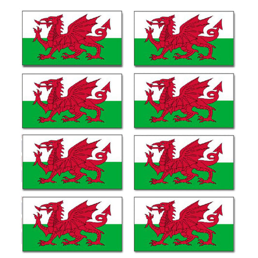 FLAG04D Wales Flags Stickers 10mm x 19mm