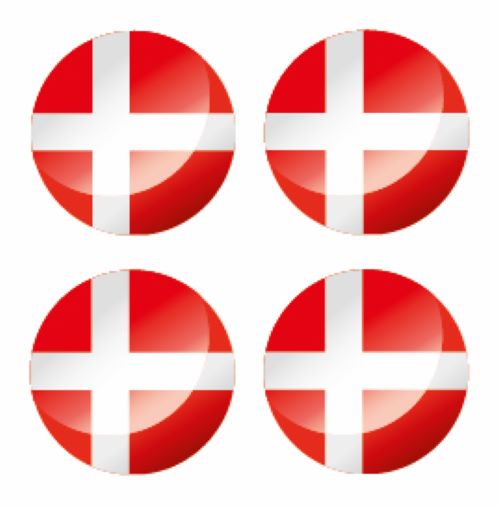 FLAG52 Denmark Circle Flags Sticker 150mm Wide