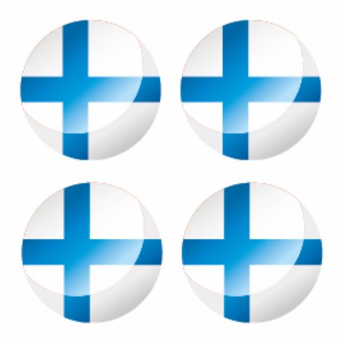 FLAG55 Finland Circle Flags Sticker 150mm Wide