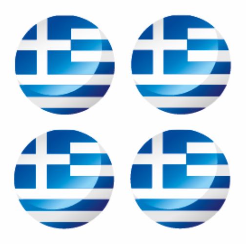 FLAG58 Greece Circle Flags Sticker 150mm Wide