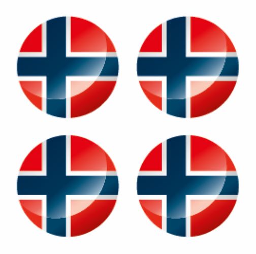 FLAG61 Norway Circle Flags Sticker 100mm Wide