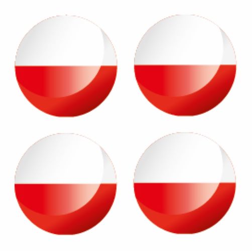 FLAG62 Poland Flags Sticker 125mm Wide