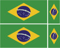 FLAG09 Brazil Flags Stickers Various Sizes