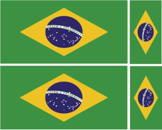 FLAG09 Brazil Flags Stickers Various Sizes