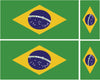 FLAG09A Brazil Flags 2 x 100mm 2 x 50mm