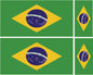 FLAG09A Brazil Flags 2 x 100mm 2 x 50mm