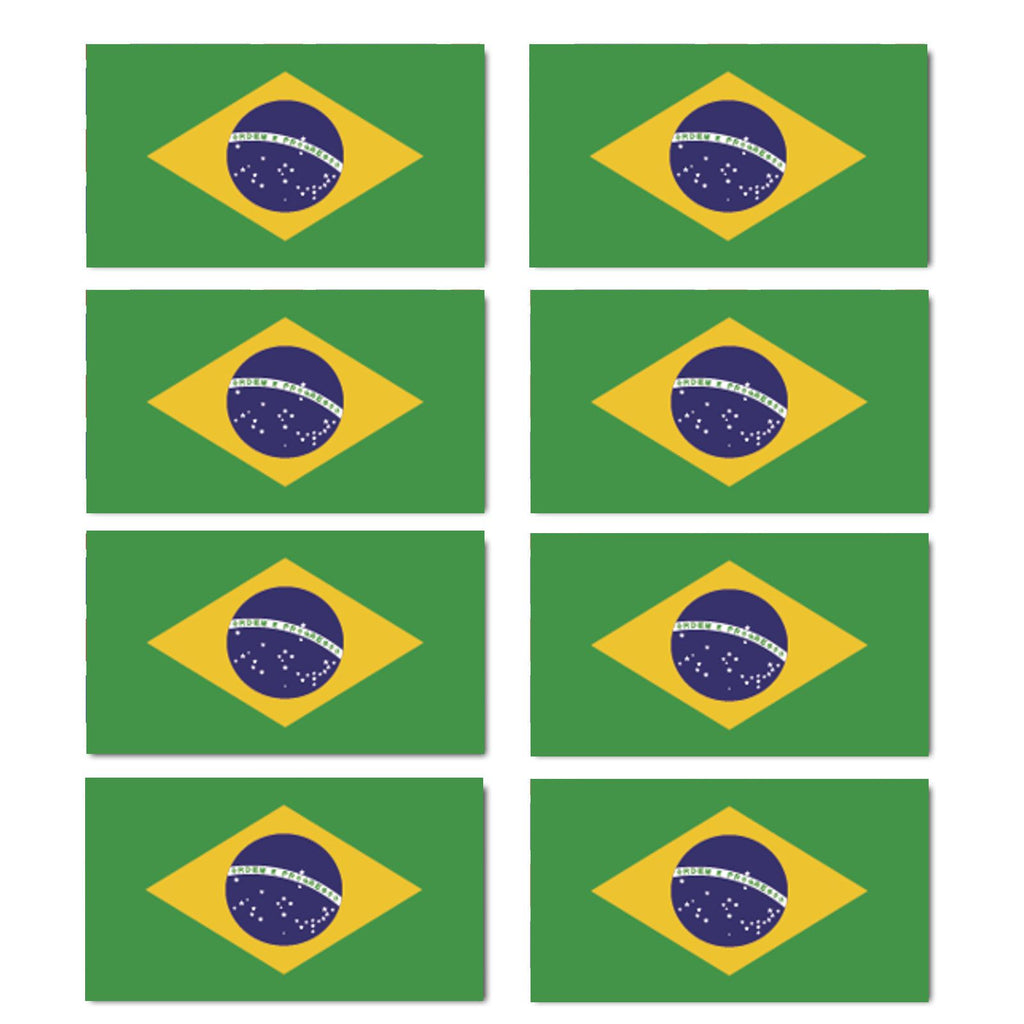 FLAG09D Brazil Flags Stickers 10mm x 19mm