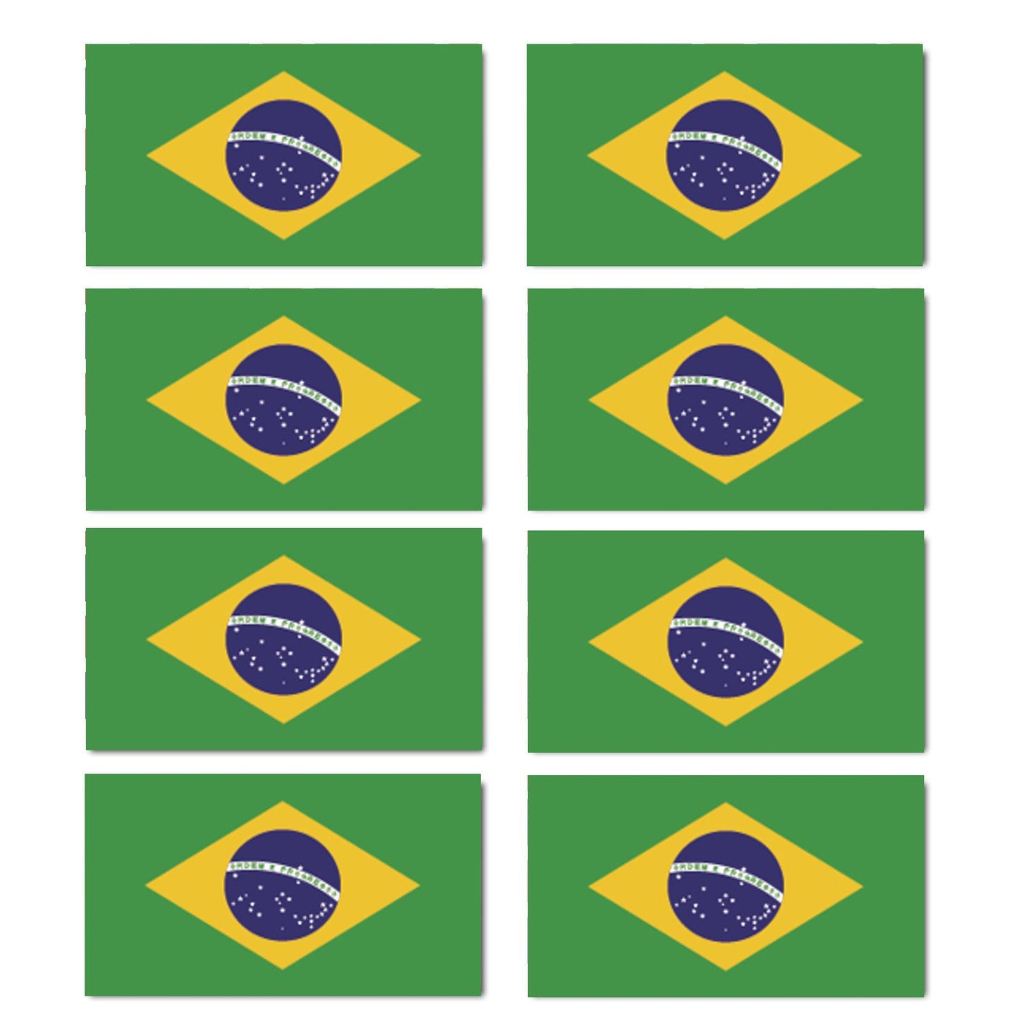 FLAG09D Brazil Flags Stickers 10mm x 19mm