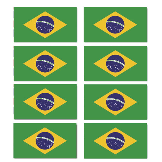 FLAG09D Brazil Flags Stickers 10mm x 19mm
