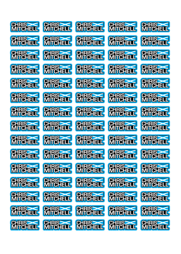 Flag Race Name Stickers For 1/10th scale Radio Controlled Vehicle A4,A5 Available