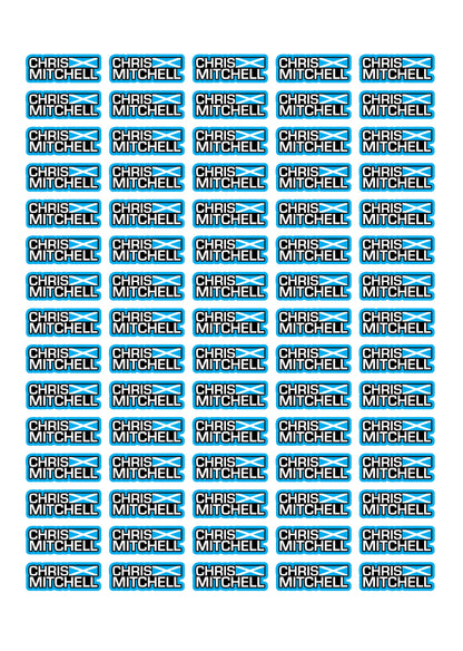 Flag Race Name Stickers For 1/10th scale Radio Controlled Vehicle A4,A5 Available