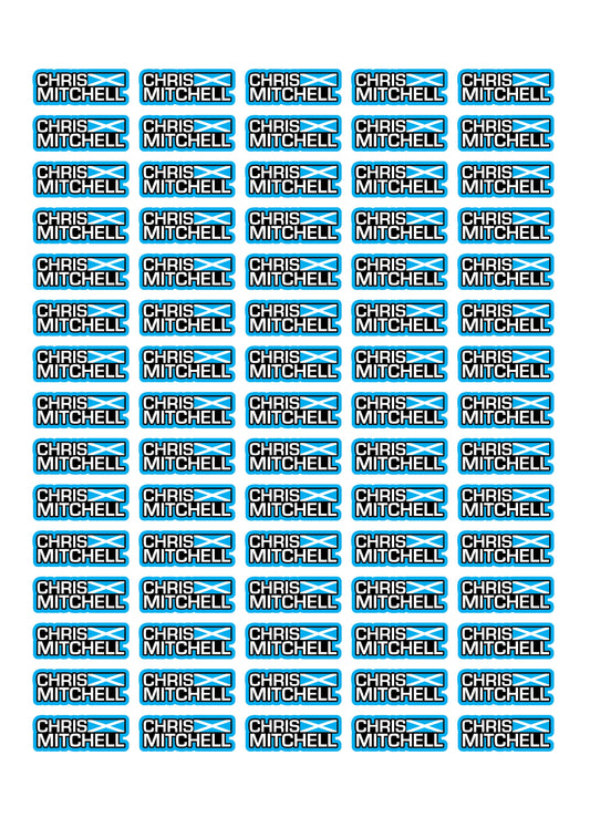 Flag Race Name Stickers For 1/10th scale Radio Controlled Vehicle A4,A5 Available