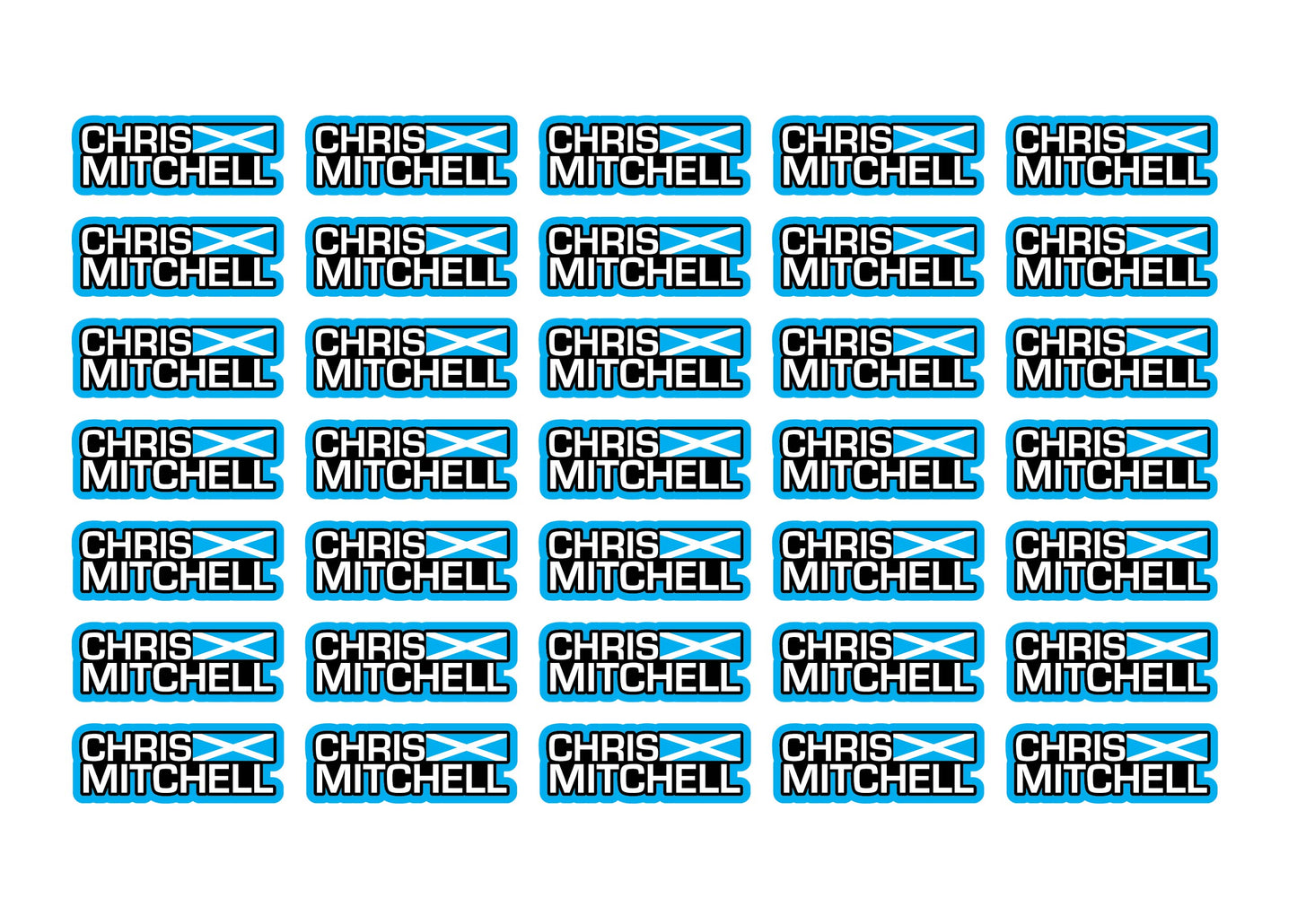 Flag Race Name Stickers For 1/10th scale Radio Controlled Vehicle A4,A5 Available