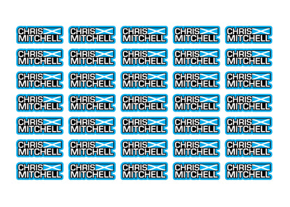 Flag Race Name Stickers For 1/10th scale Radio Controlled Vehicle A4,A5 Available