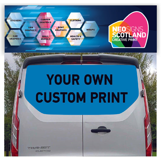 FORDT000 Custom Tailgate wrap for Ford Transit Custom Swb Lwb Air Release Vinyl