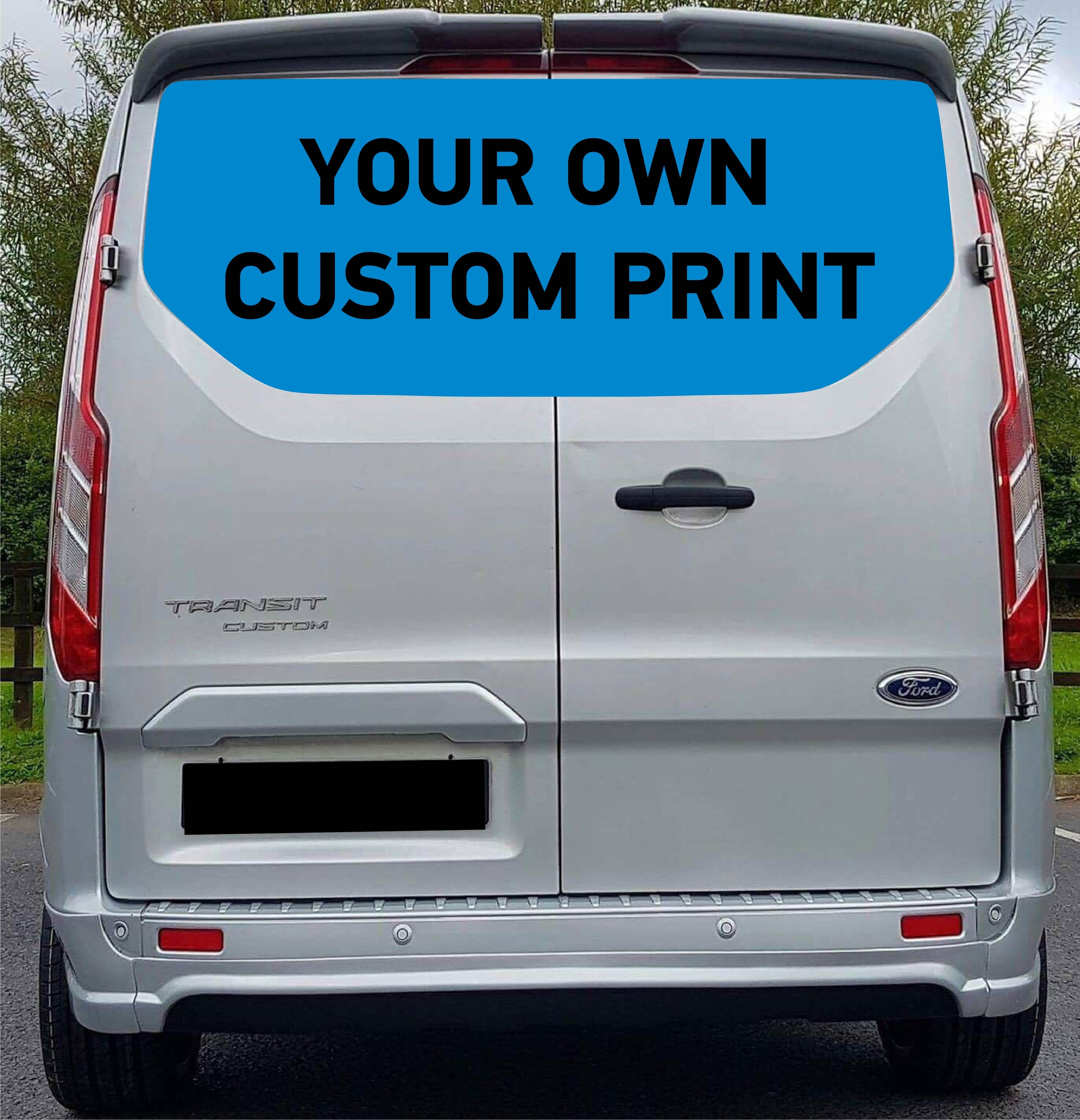 FORDT000 Custom Tailgate wrap for Ford Transit Custom Swb Lwb Air Release Vinyl